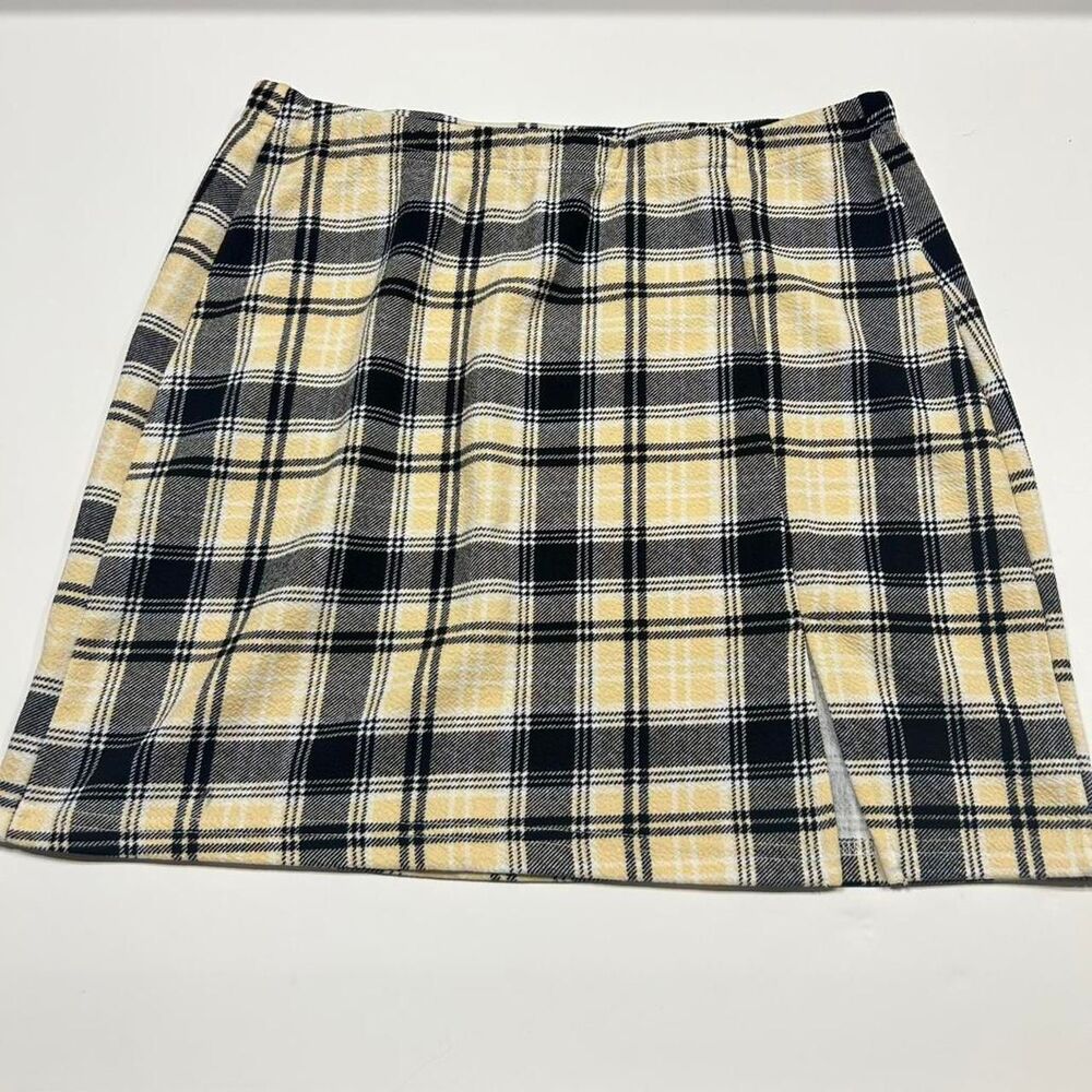 Shein Women's Yellow and Black Plaid Clueless Skirt